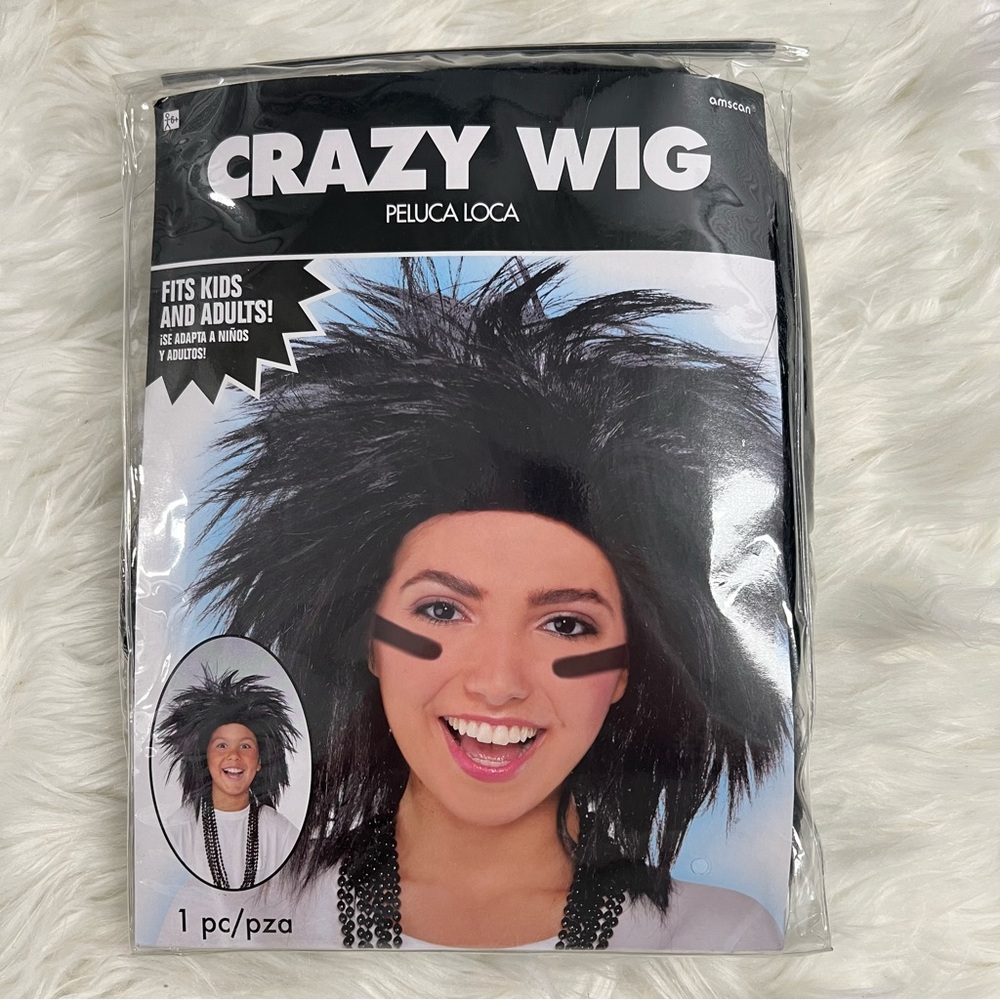 Black Crazy Wig for Kids and Adults NEW Halloween costume spirit week